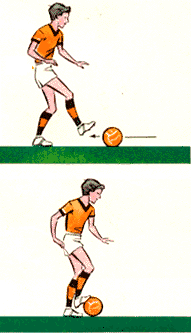 Остановка мяча внутренней стороной стопы в футболе